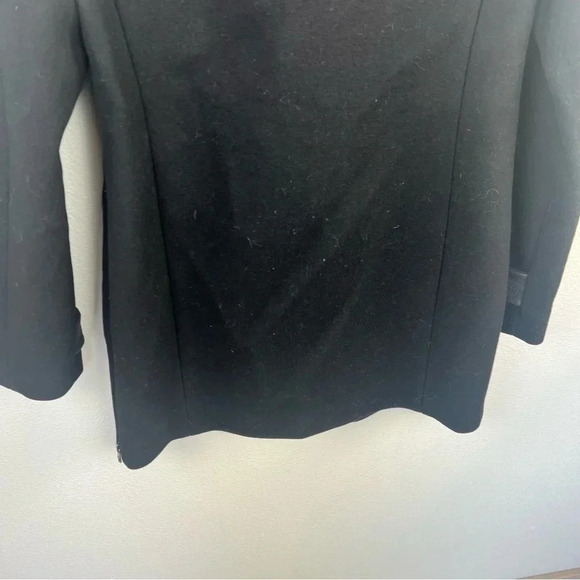 Mackage Black Wool Blend Double Breasted Pea Coat Military Designer Women’s XS - Picture 15 of 15